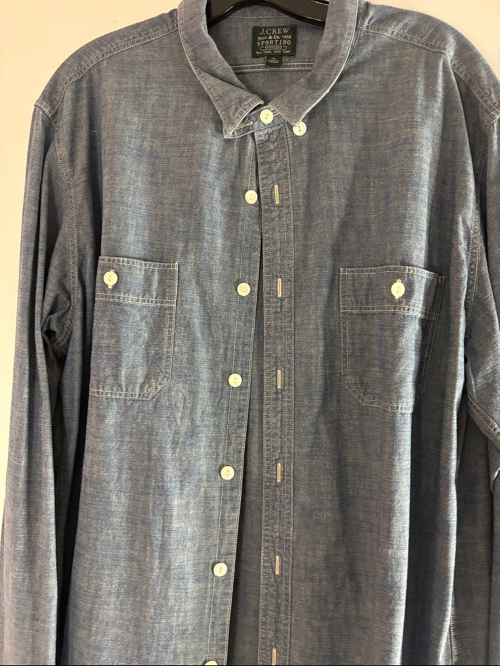 J. Crew Blue Chambray Button-Up Shirt